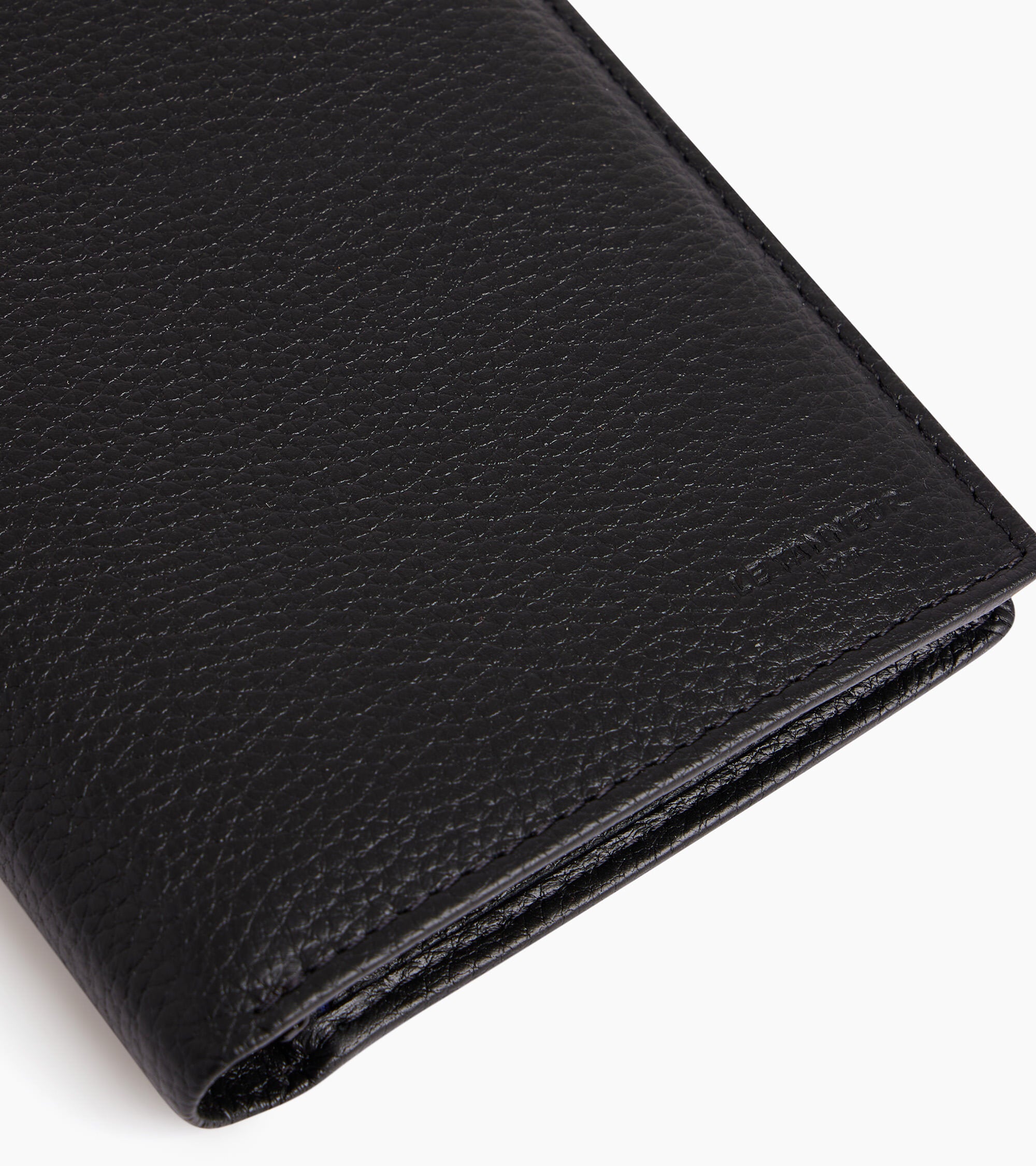 Charles グレインレザー ファスナー付き 縦型 ラージ 二つ折り財布