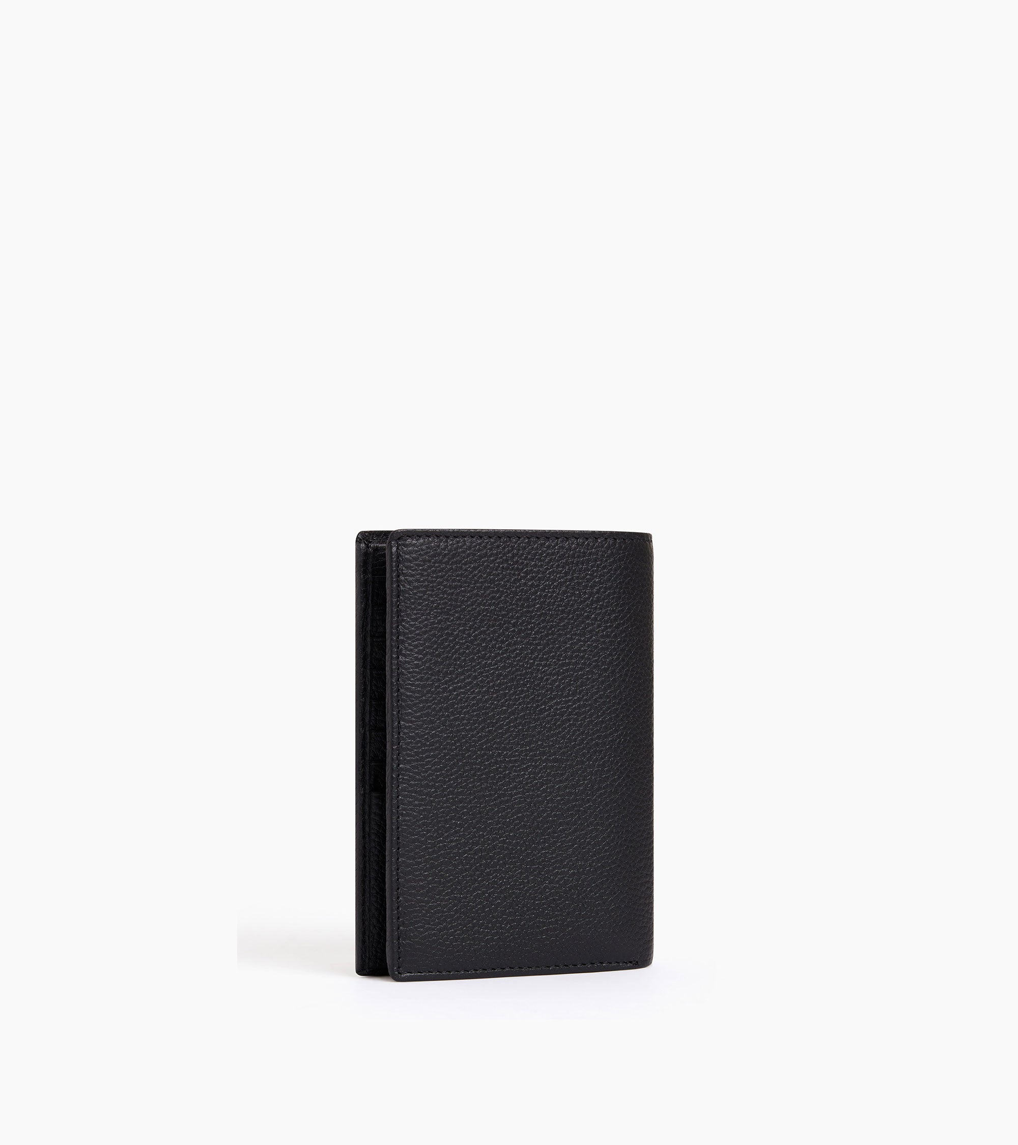 Charles グレインレザー ファスナー付き 縦型 ラージ 二つ折り財布