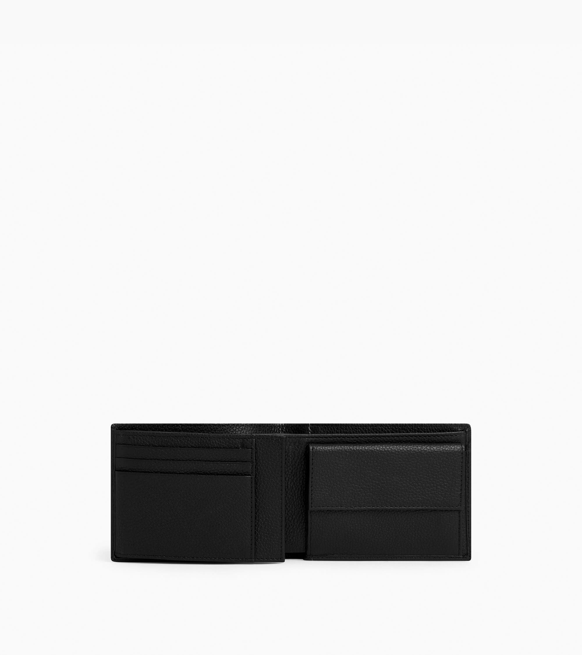 Charles グレインレザー フラップ付き 二つ折り財布