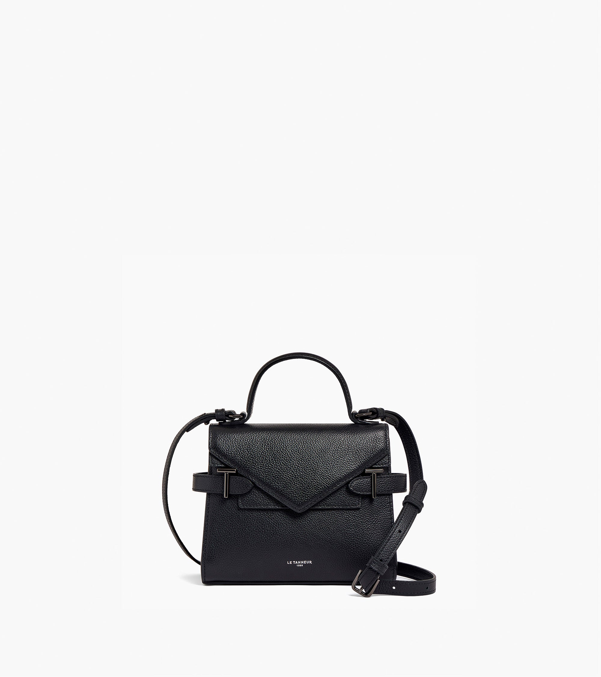 Emilie グレインレザー ダブルフラップ スモール ハンドバッグ