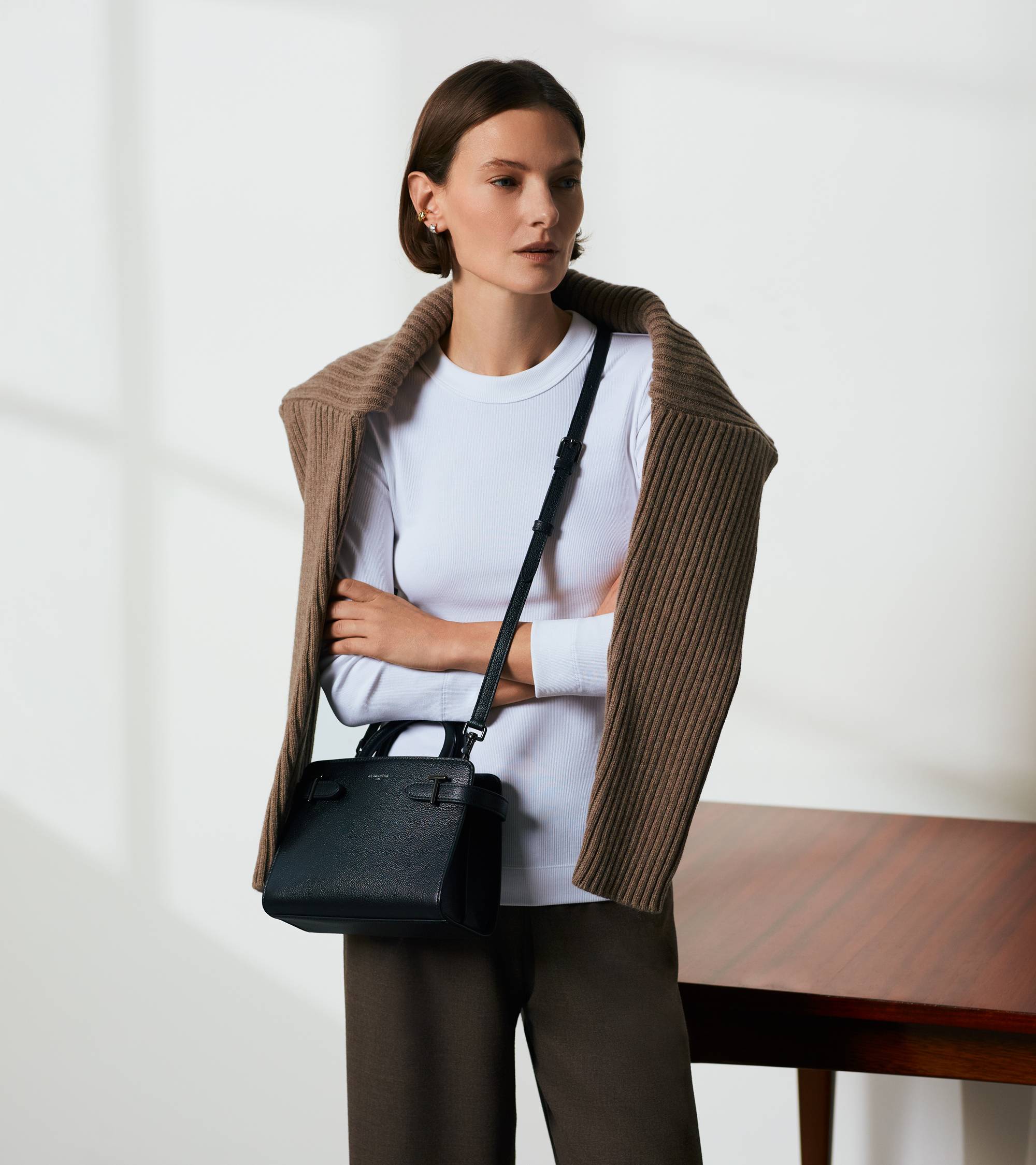 Emilie small handbag in pebbled leather