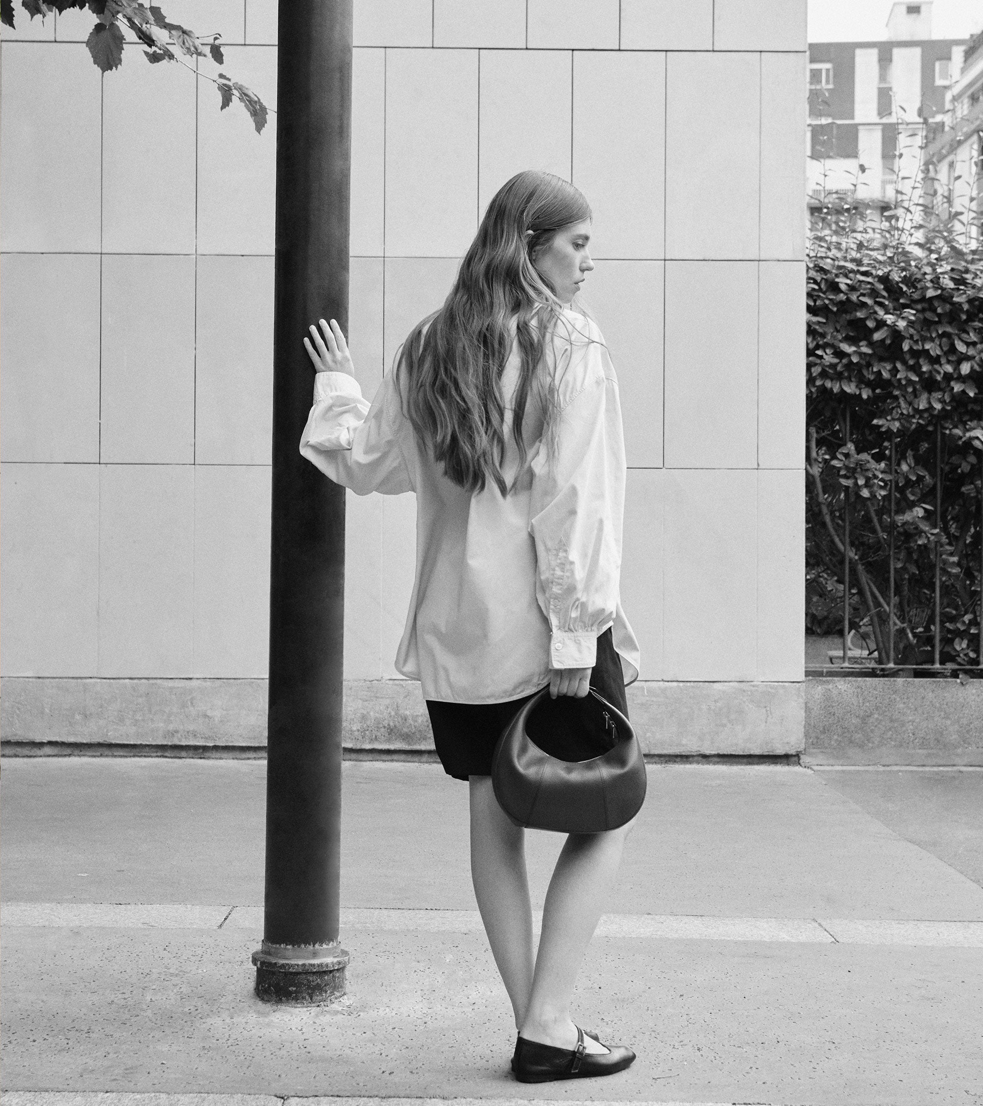 Small Hobo Bag in grained leather