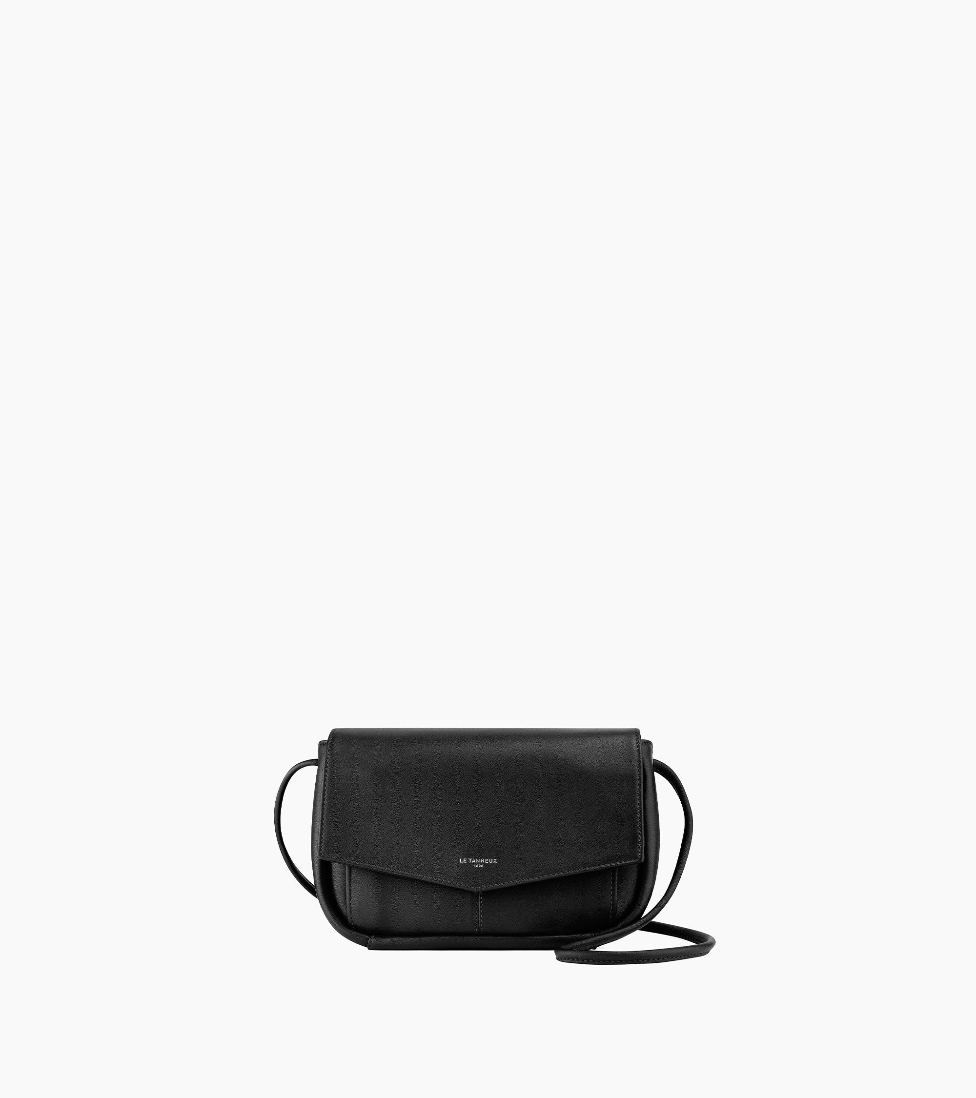 Charlotte Clutch aus glattem Leder mit abnehmbarer Schulterriemen