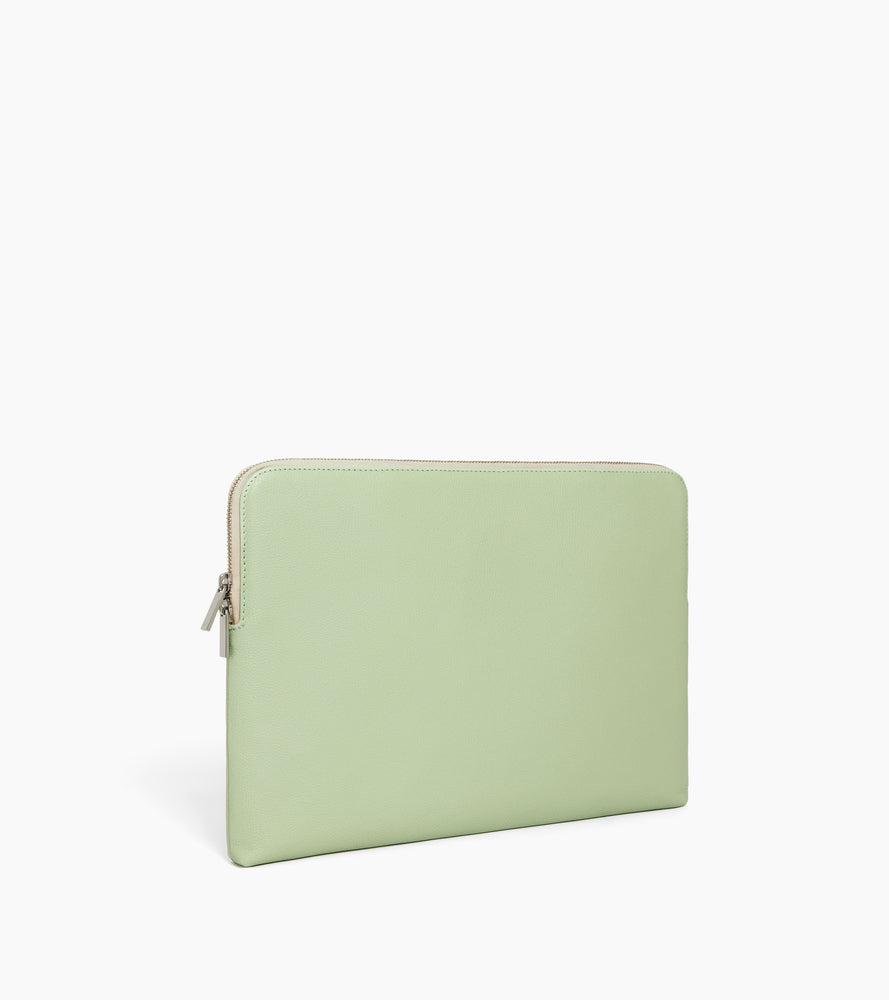 Pochette ordinateur 14" en cuir grainé
