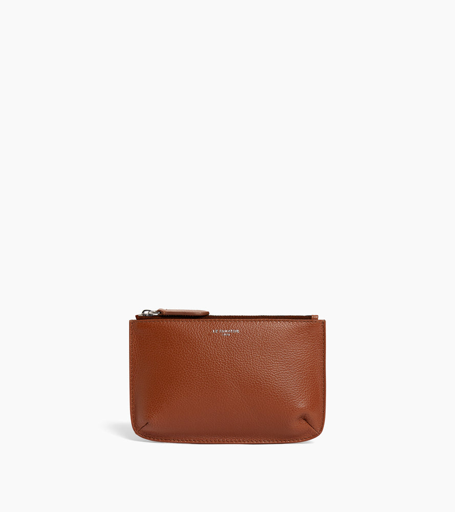Small leather zip pouch