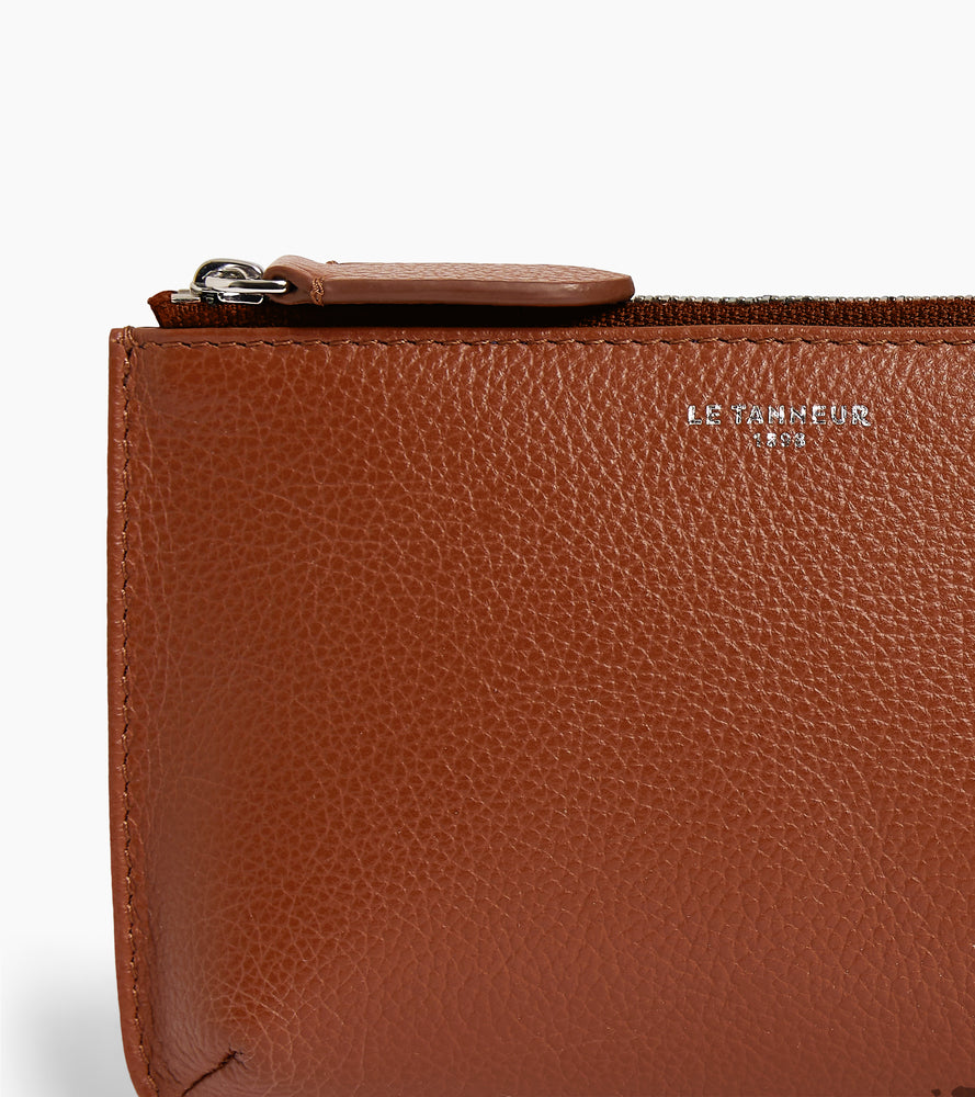 Small leather zip pouch
