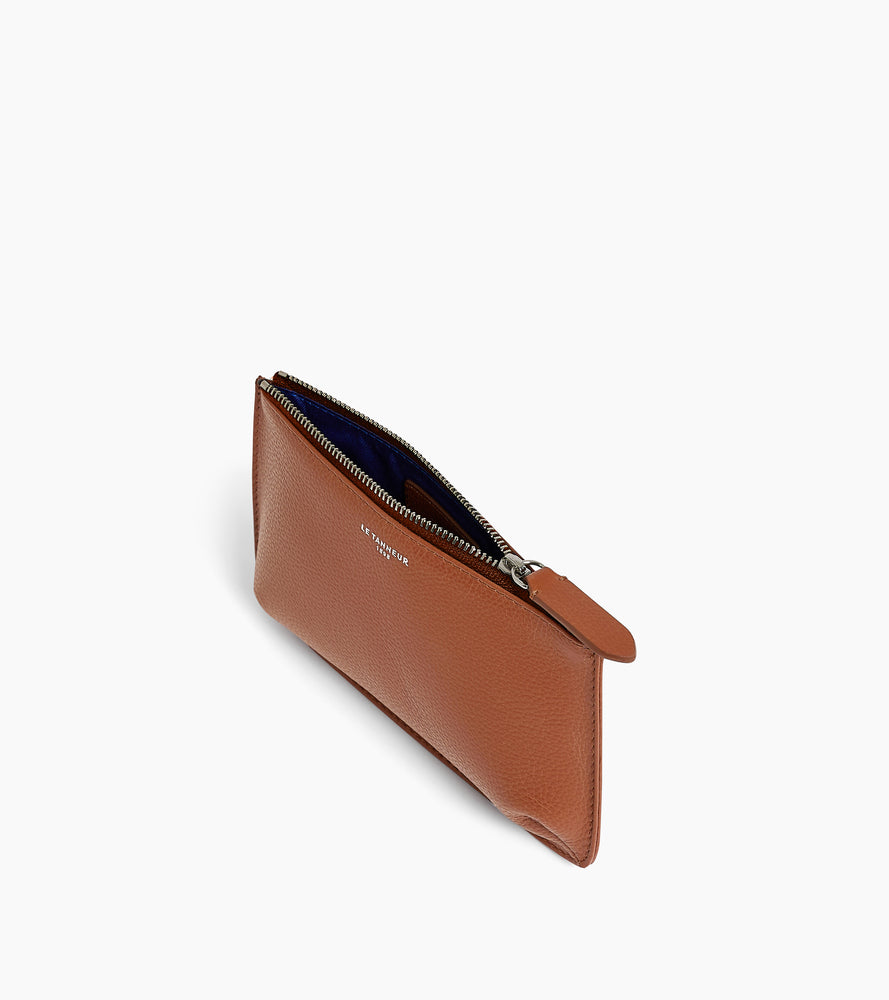 Small leather zip pouch