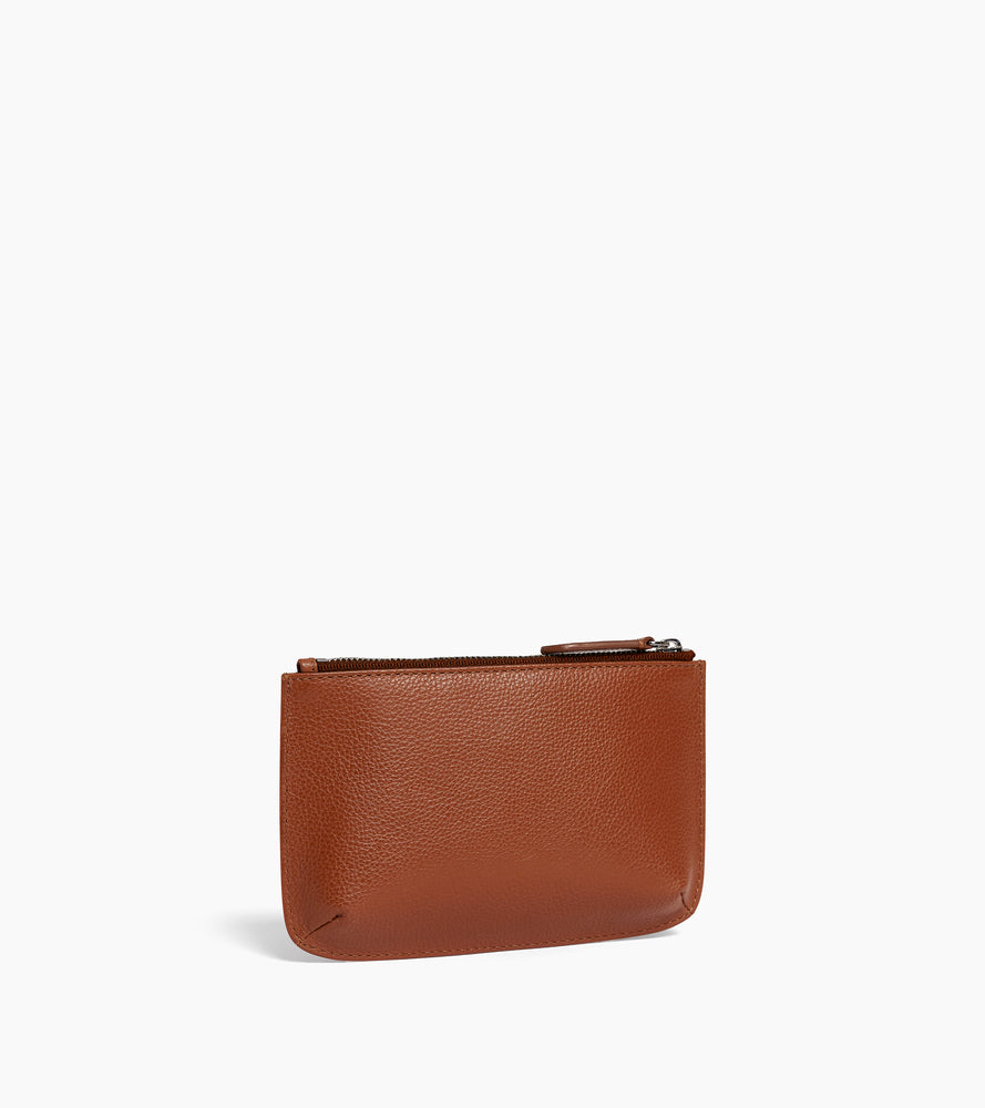 Small leather zip pouch