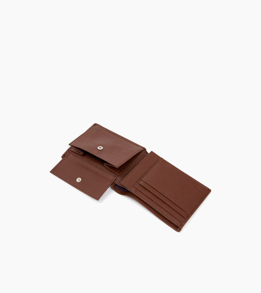Charles グレインレザー フラップ付き 二つ折り財布