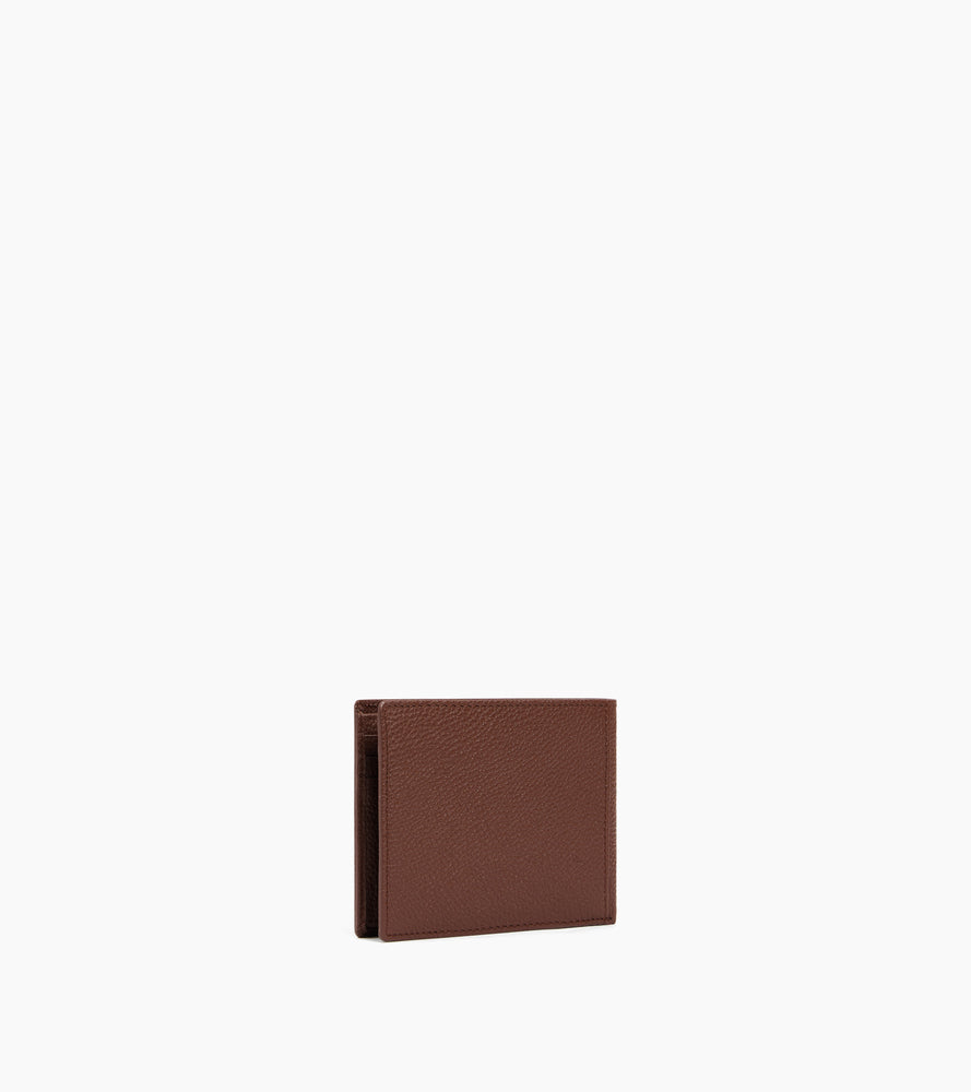 Charles flap wallet with 2 gussets in grained leather