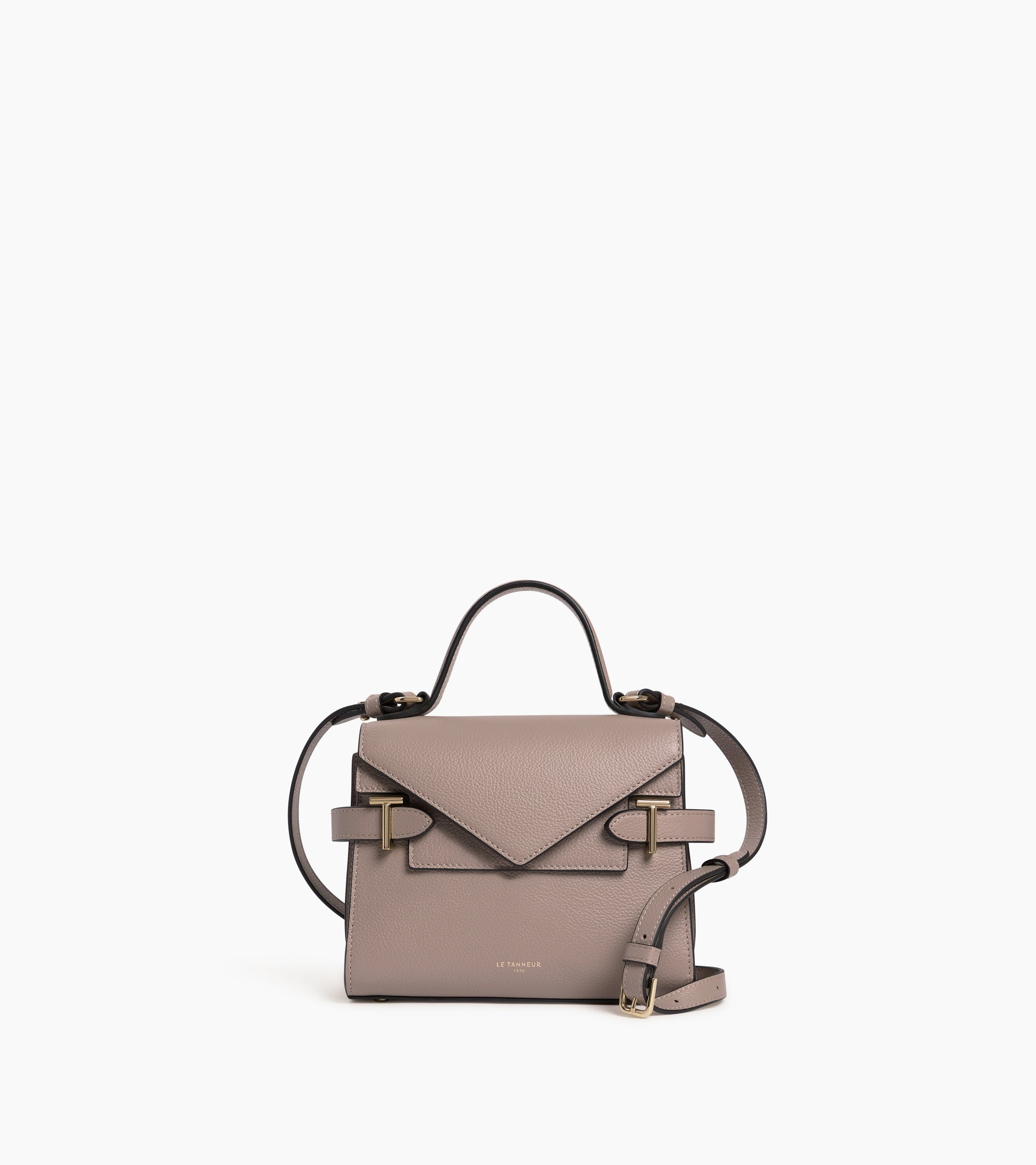 Emilie グレインレザー ダブルフラップ スモール ハンドバッグ