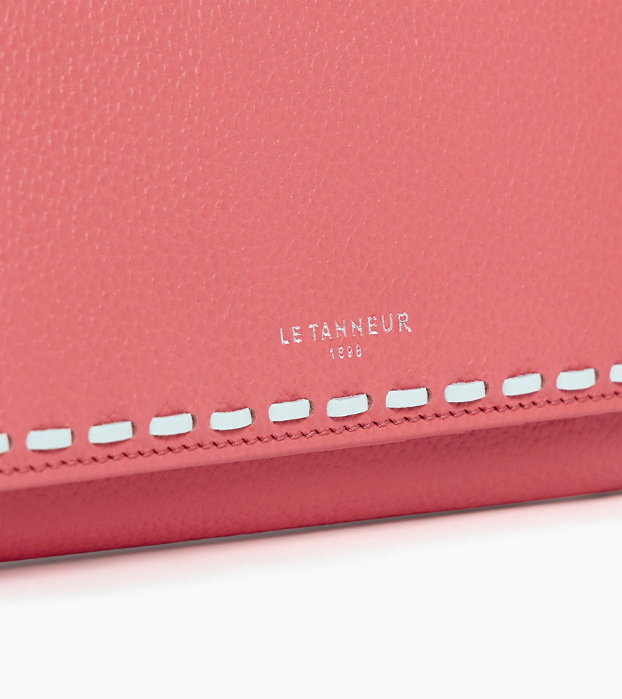 Portefeuille Emilie en cuir grainé et lisse