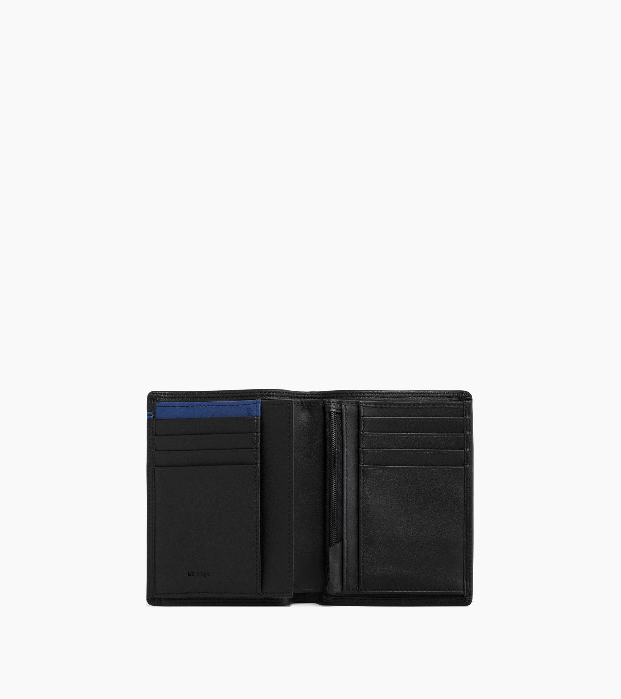 Cartera vertical mediana con cremallera de 2 secciones Martin de piel lisa