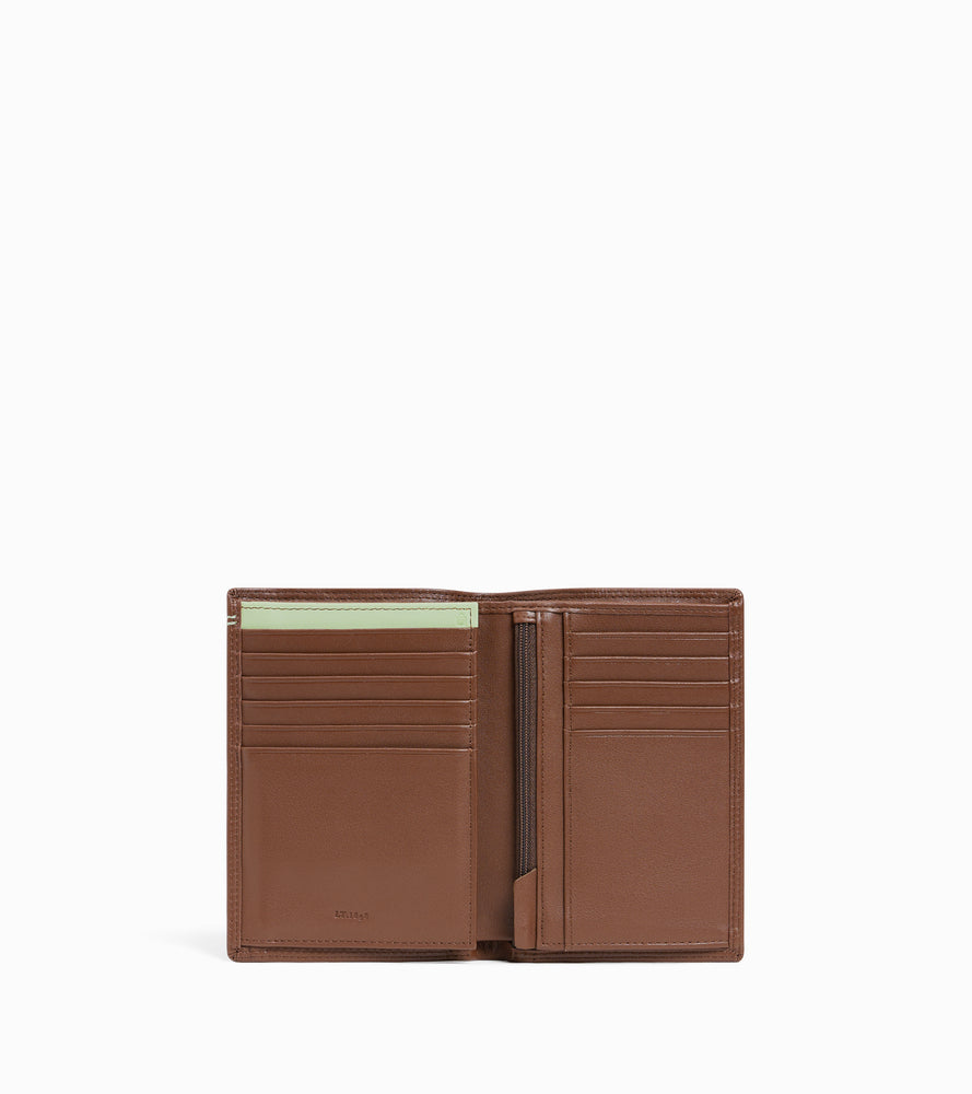 Martin large wallet with zipped pocket and 2 shutters in smooth leather