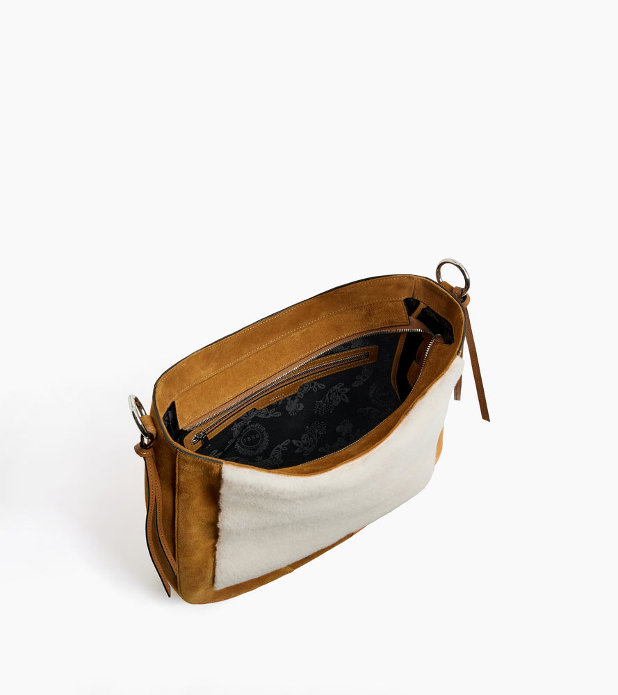 Bolso hobo Ella mediano de ante y borrego