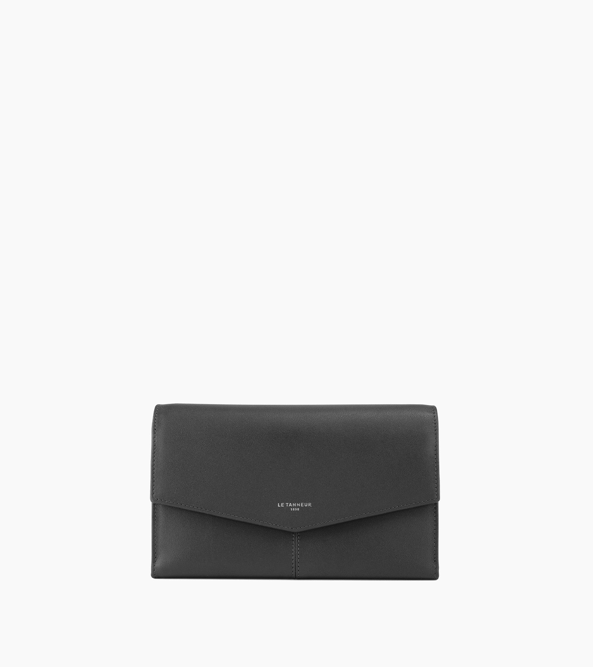 Portefeuille un volet Charlotte en cuir lisse
