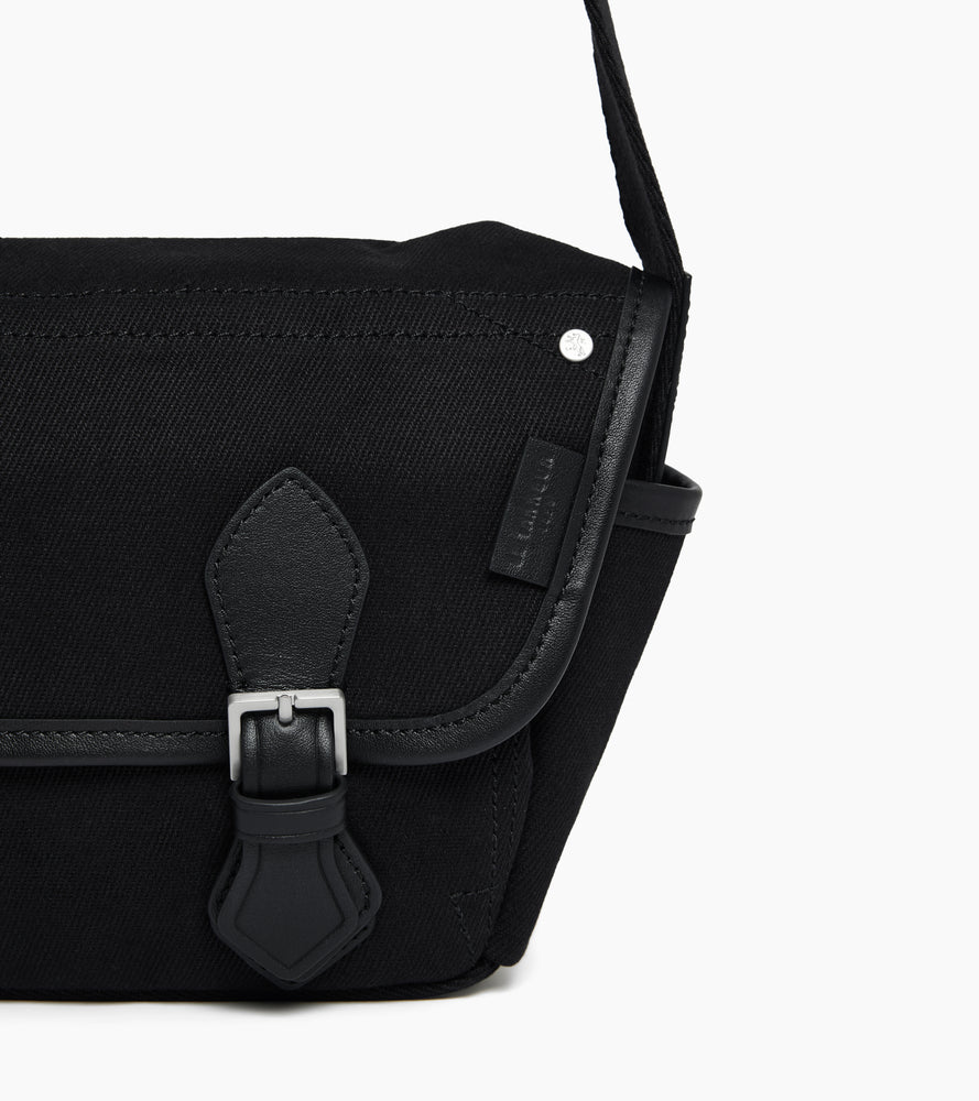 Solveig コットンキャンバス＆スムースレザー スモール ショルダーバッグ